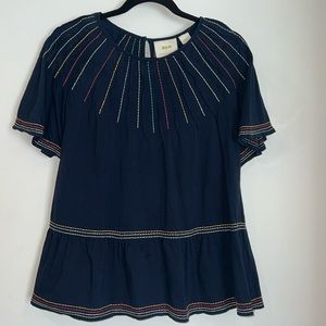 Maeve Anthropologie Blue Blouse